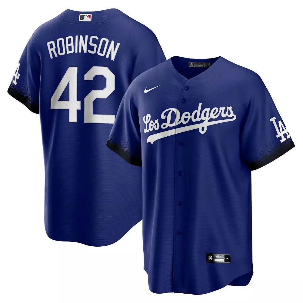 Men's Nike Jackie Robinson Royal Los Angeles Dodgers City Connect Replica Player Jersey, Size: Medium, Team Product Image
