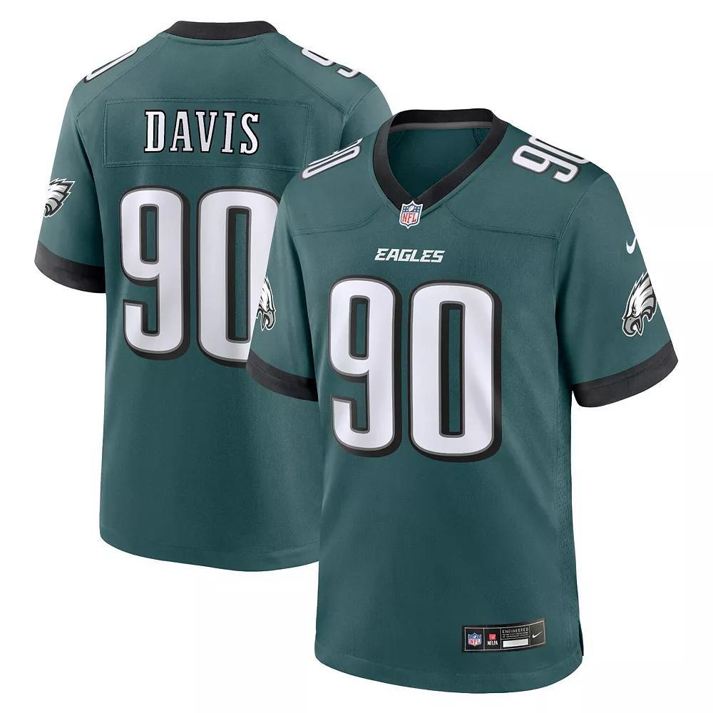 Men's Nike Jordan Davis Midnight Green Philadelphia Eagles Team Game Jersey, Size: 2XL Product Image