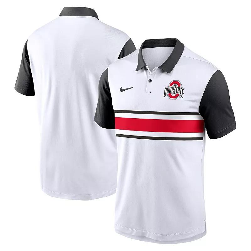 Men's Nike White Ohio State Buckeyes Primetime Campus Vapor Performance Polo, Size: Small Product Image
