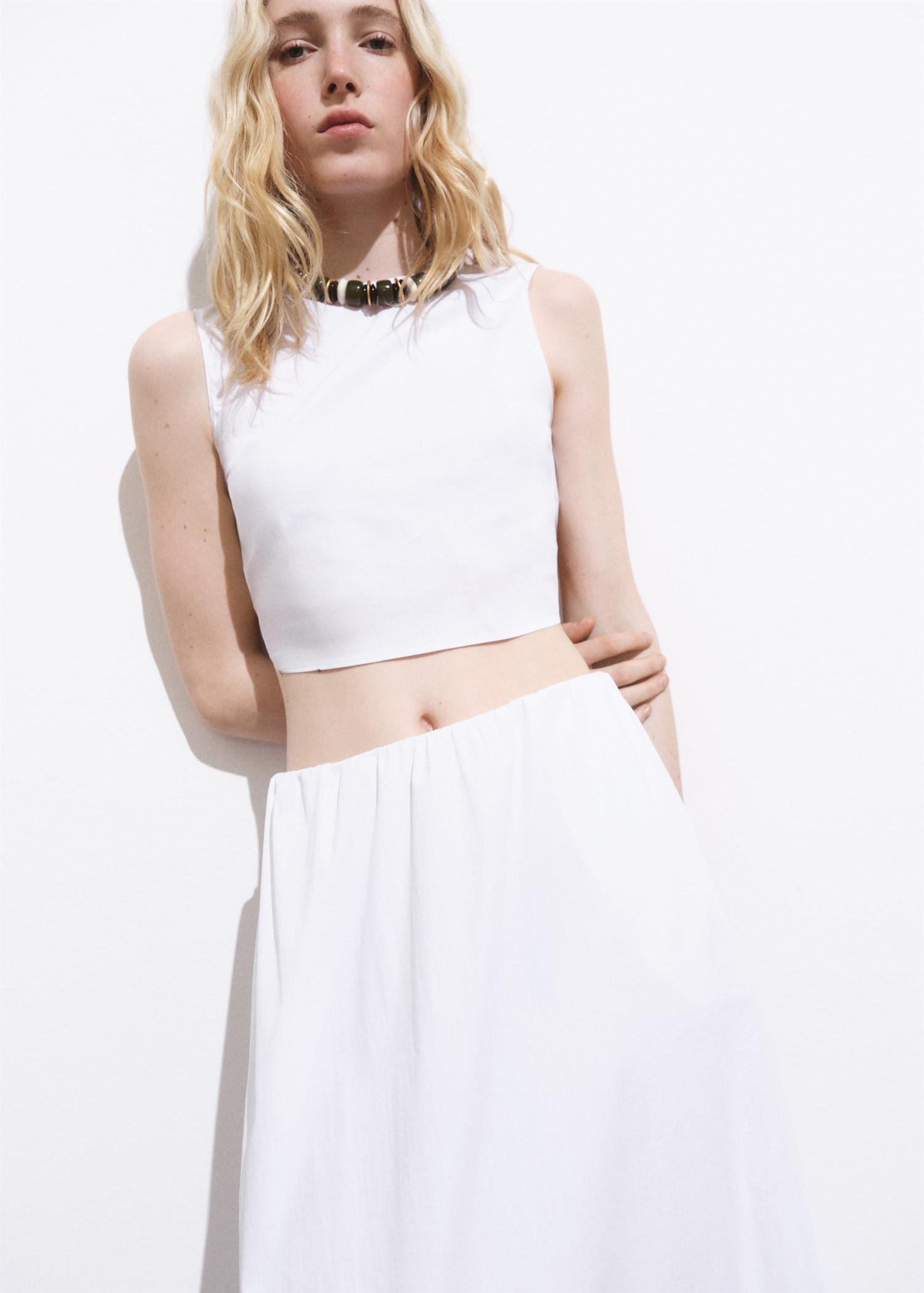Flared cotton skirt - Women | MANGO USA Product Image