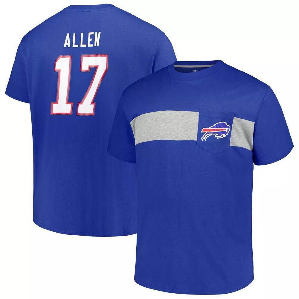 Men's Fanatics Josh Allen Royal Buffalo Bills Big & Tall T-Shirt, Size: 2XLT, Blue Product Image