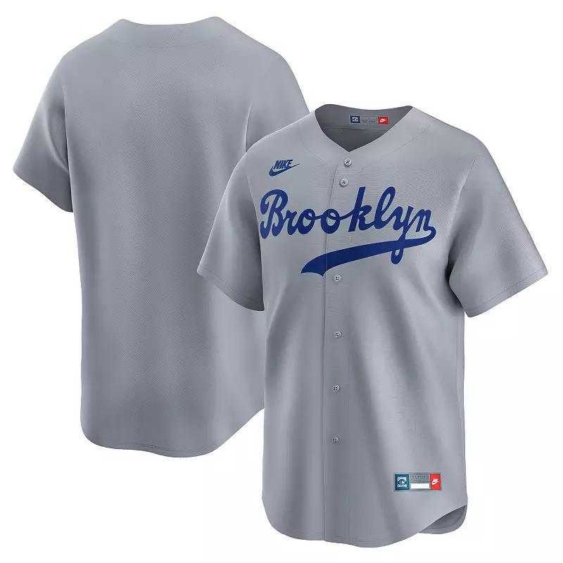 Men's Nike Gray Brooklyn Dodgers Cooperstown Collection Limited Jersey, Size: Medium, Mlb Grey Product Image
