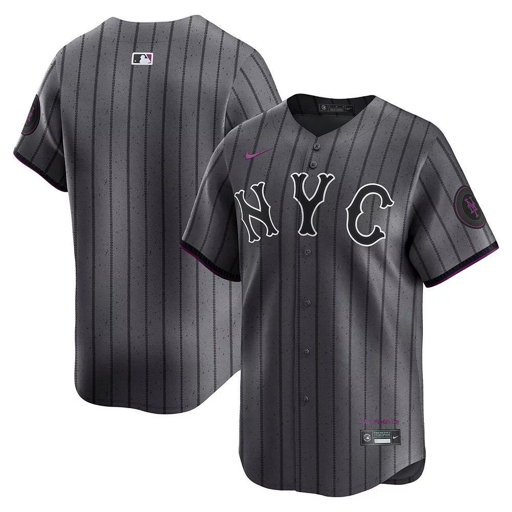 Men's Nike Gray New York Mets City Connect Limited Jersey, Size: Large, Grey Product Image