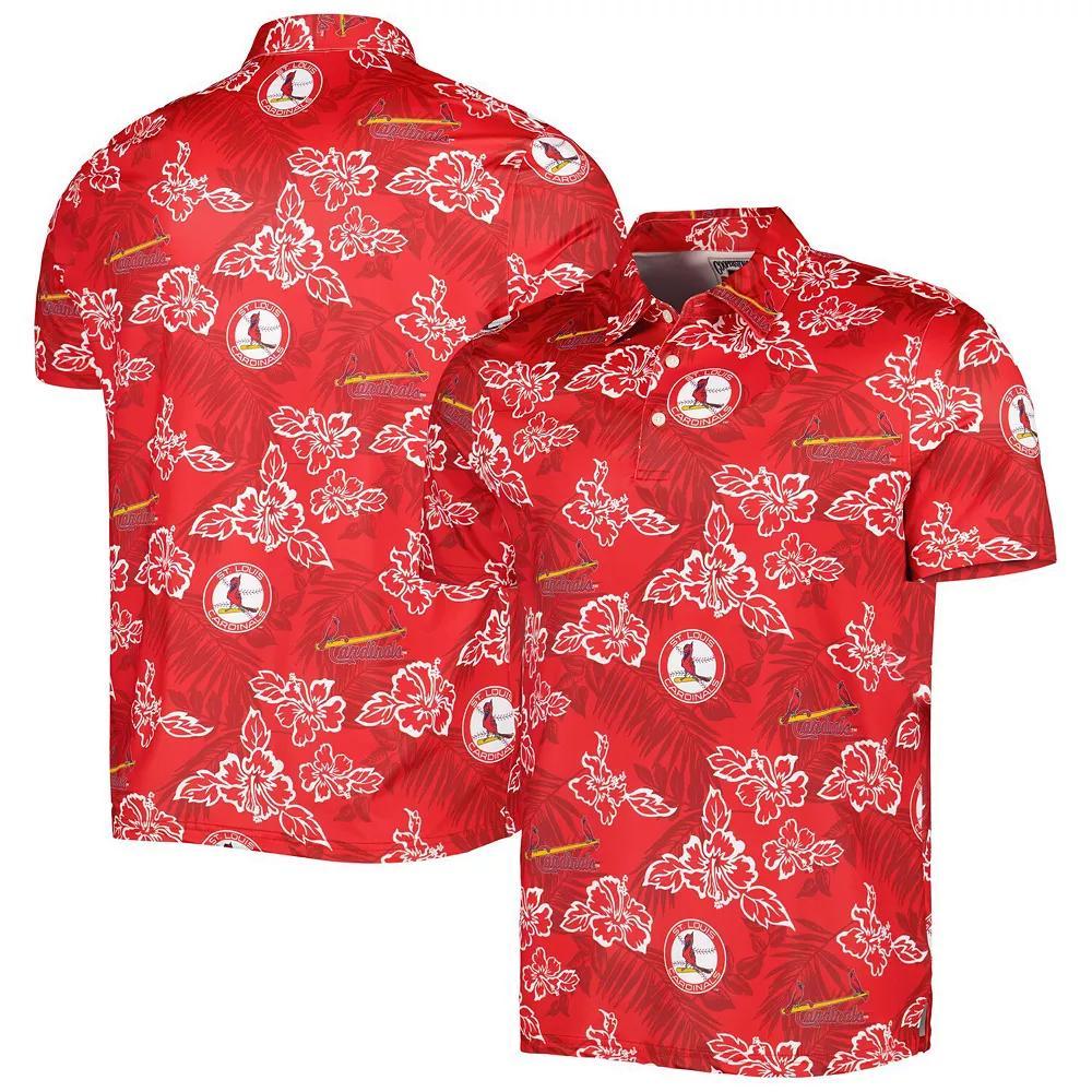 Men's Reyn Spooner Red St. Louis Cardinals Cooperstown Collection Puamana Print Polo, Size: 2XL Product Image