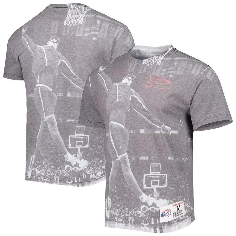Men's Mitchell & Ness Brent Barry Heather Gray LA Clippers Above The Rim T-Shirt, Size: Large, Grey Product Image
