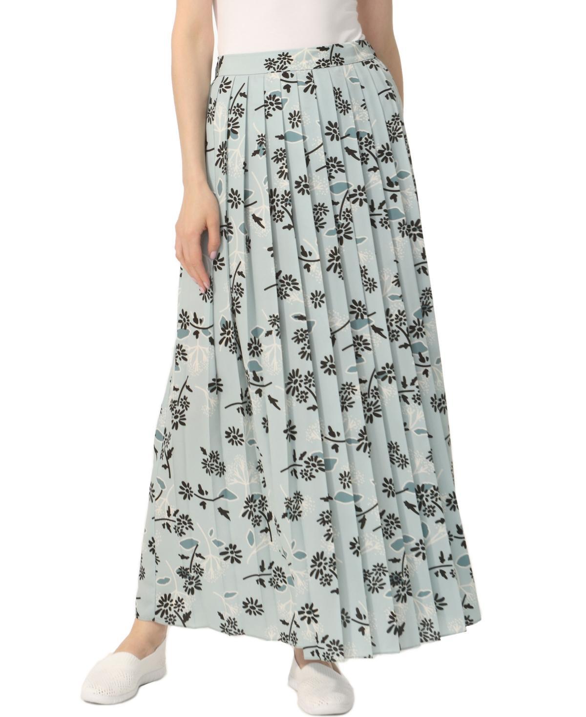 Kimi & Kai Women's Print Box Pleat Maxi Skirt in Purple Pink at Nordstrom, Size X-Large Product Image
