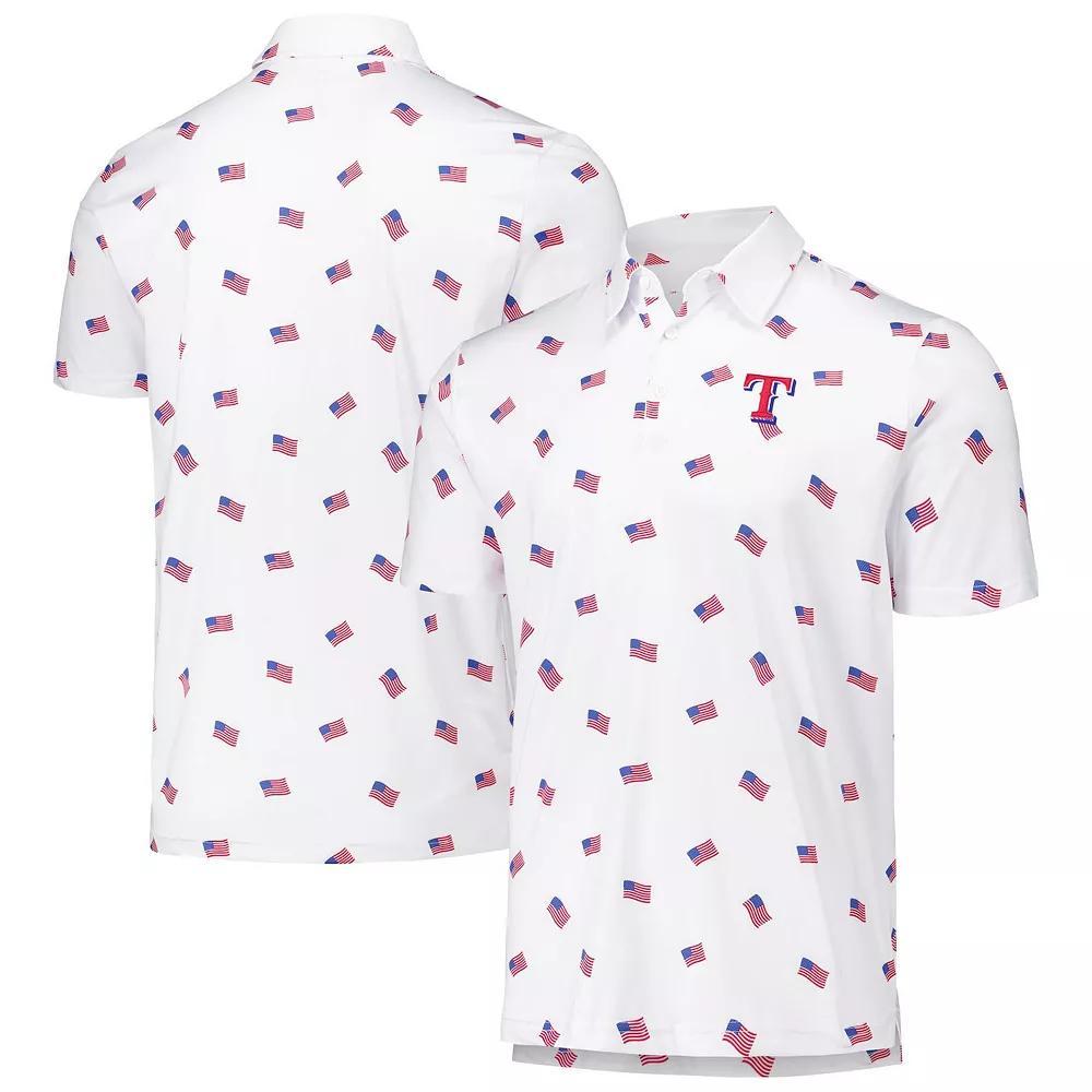 Men's Antigua White Texas Rangers  Americana Polo, Size: 2XL Product Image
