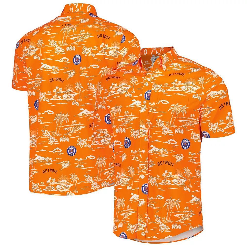 Men's Reyn Spooner Orange Detroit Tigers Kekai Button-Down Shirt, Size: 2XL Product Image