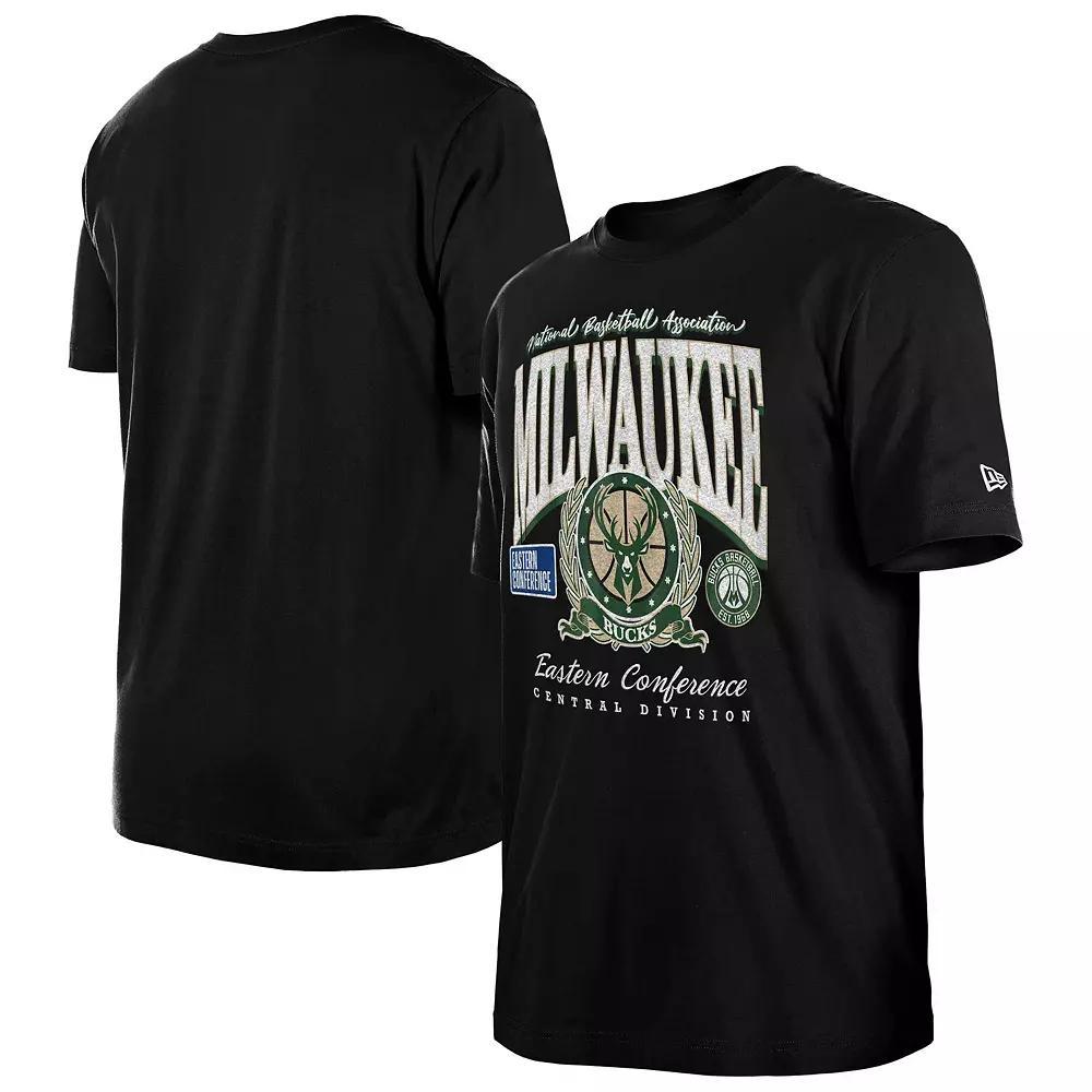 Men's New Era Black Milwaukee Bucks Sport Classics Enzyme Washed T-Shirt, Size: Medium Product Image
