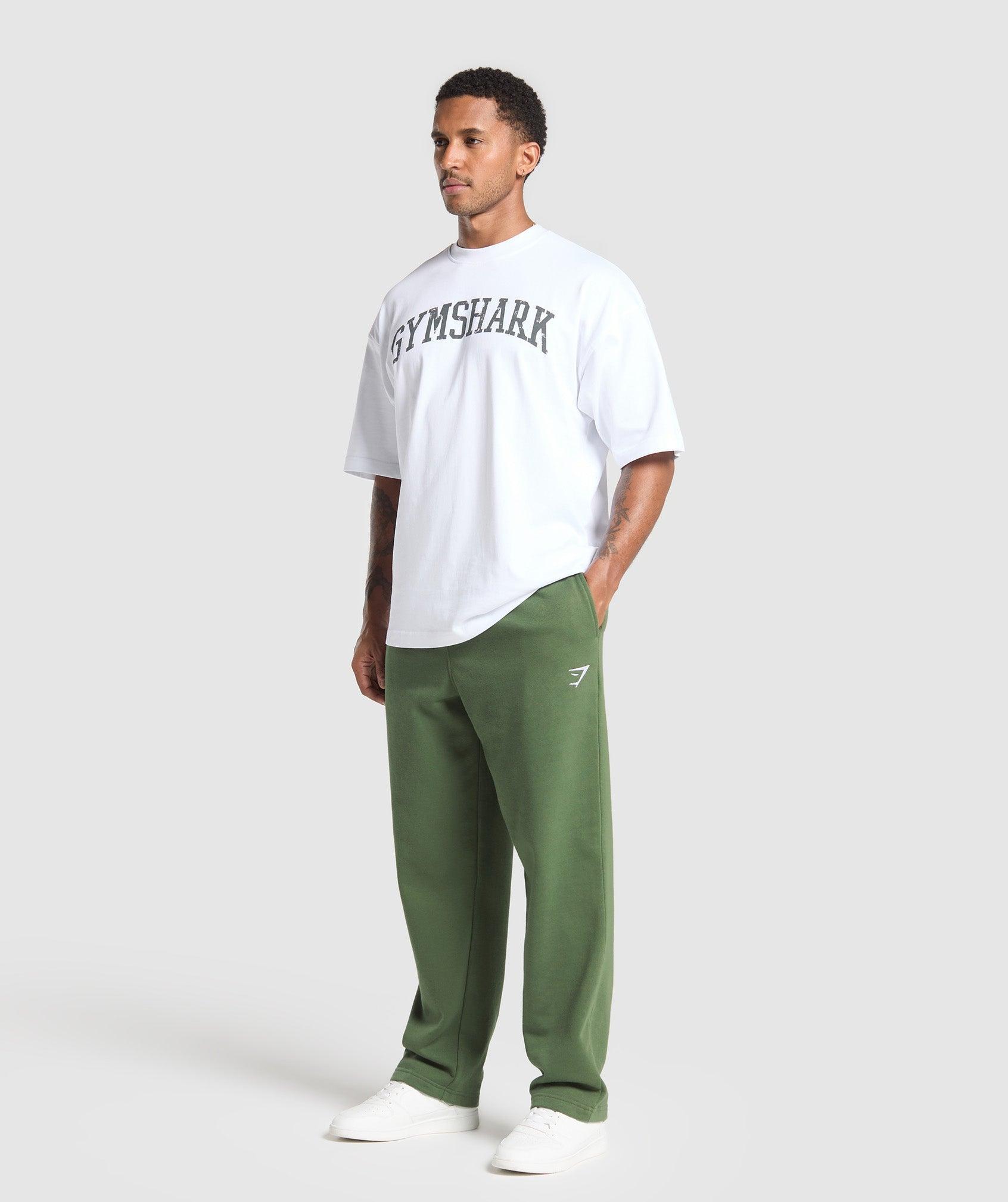 Gymshark Crest Straight Leg Joggers - Core Olive Male Product Image