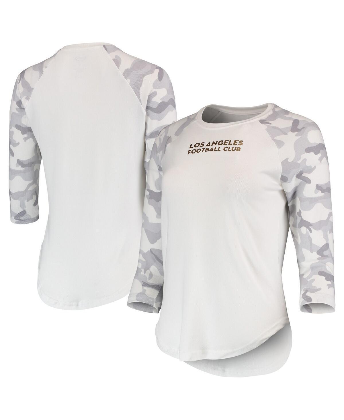 Women's Concepts Sport White/Gray LAFC Composite 3/4-Sleeve Raglan Top, Size: Medium, Lfc White Product Image