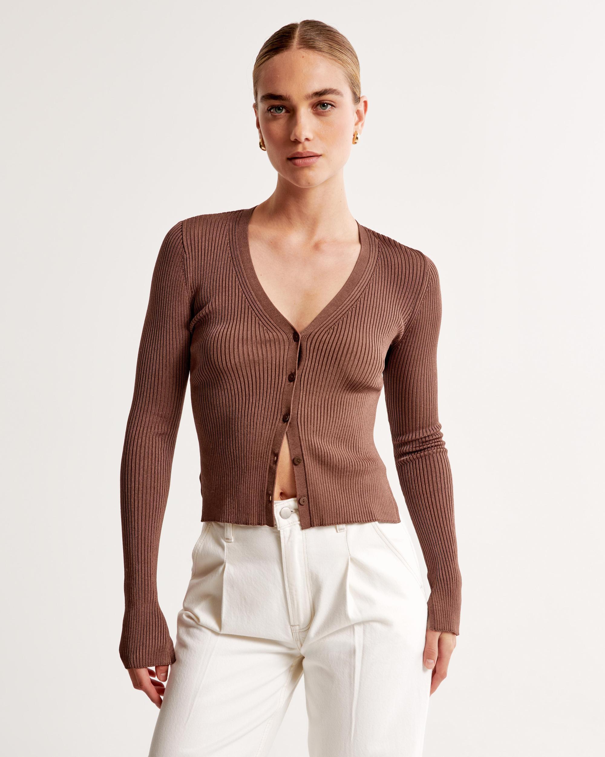 Glossy Slim Cardigan Product Image