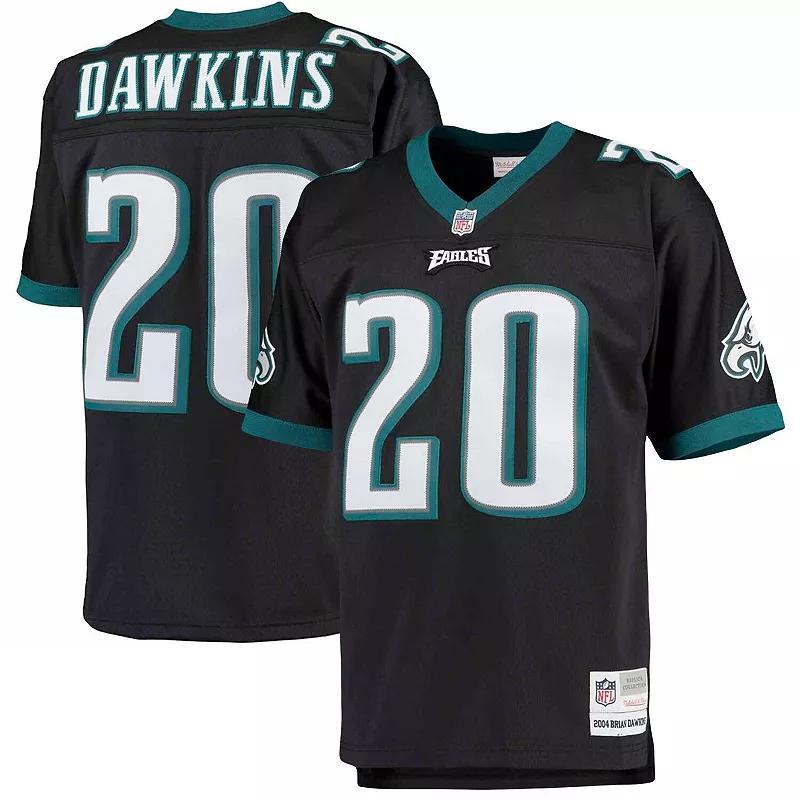 Men's Mitchell & Ness Brian Dawkins Black Philadelphia Eagles Big & Tall 2004 Retired Player Replica Jersey, Size: 3XLT Product Image