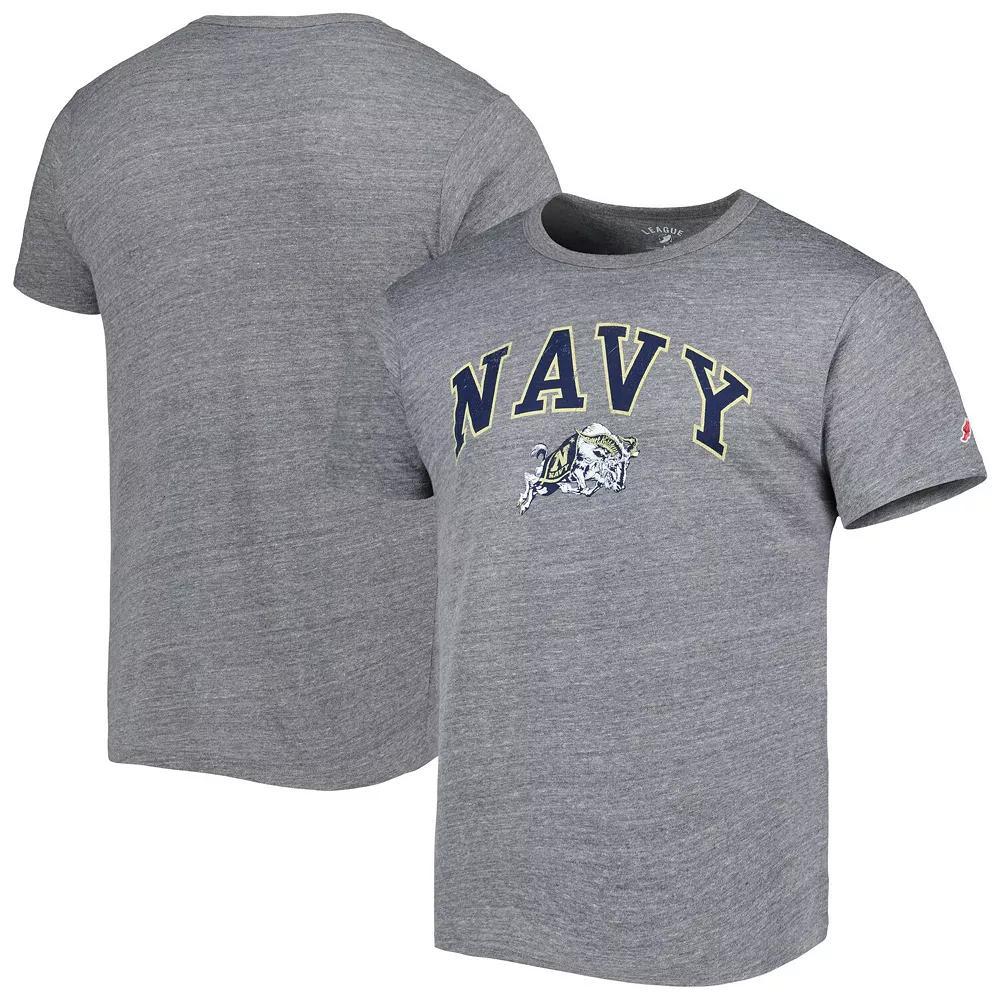 Men's League Collegiate Wear Heather Gray Navy Midshipmen 1965 Arch Victory Falls Tri-Blend T-Shirt, Size: Large, Grey Product Image