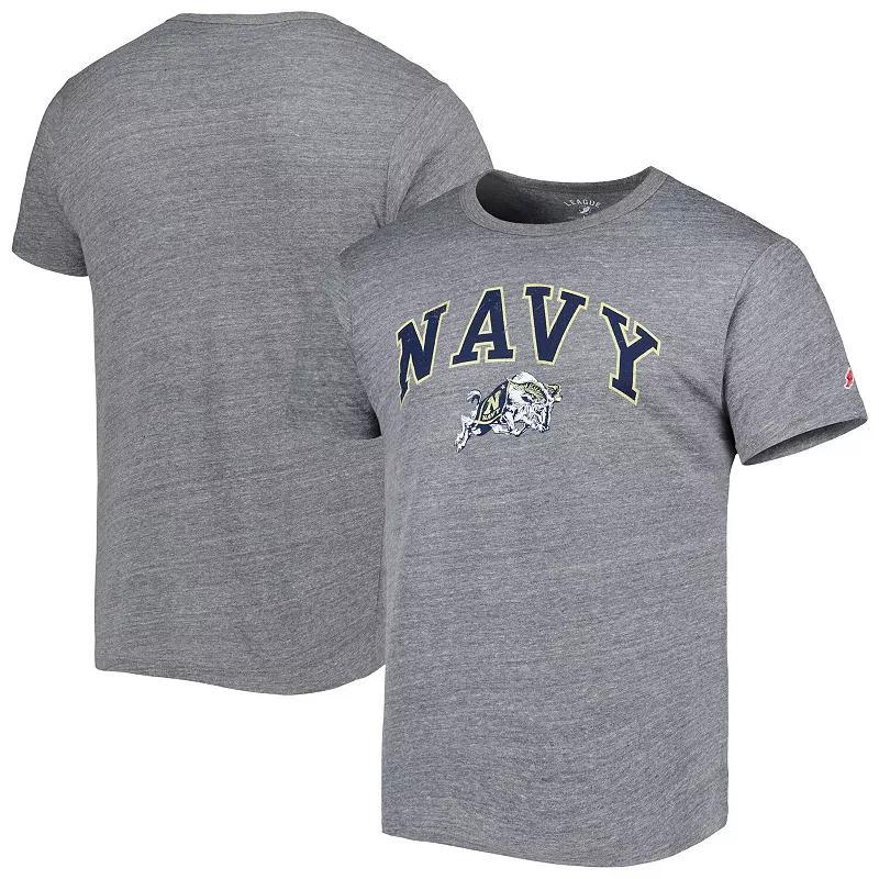 Men's League Collegiate Wear Heather Gray Navy Midshipmen 1965 Arch Victory Falls Tri-Blend T-Shirt, Size: Large, Grey Product Image