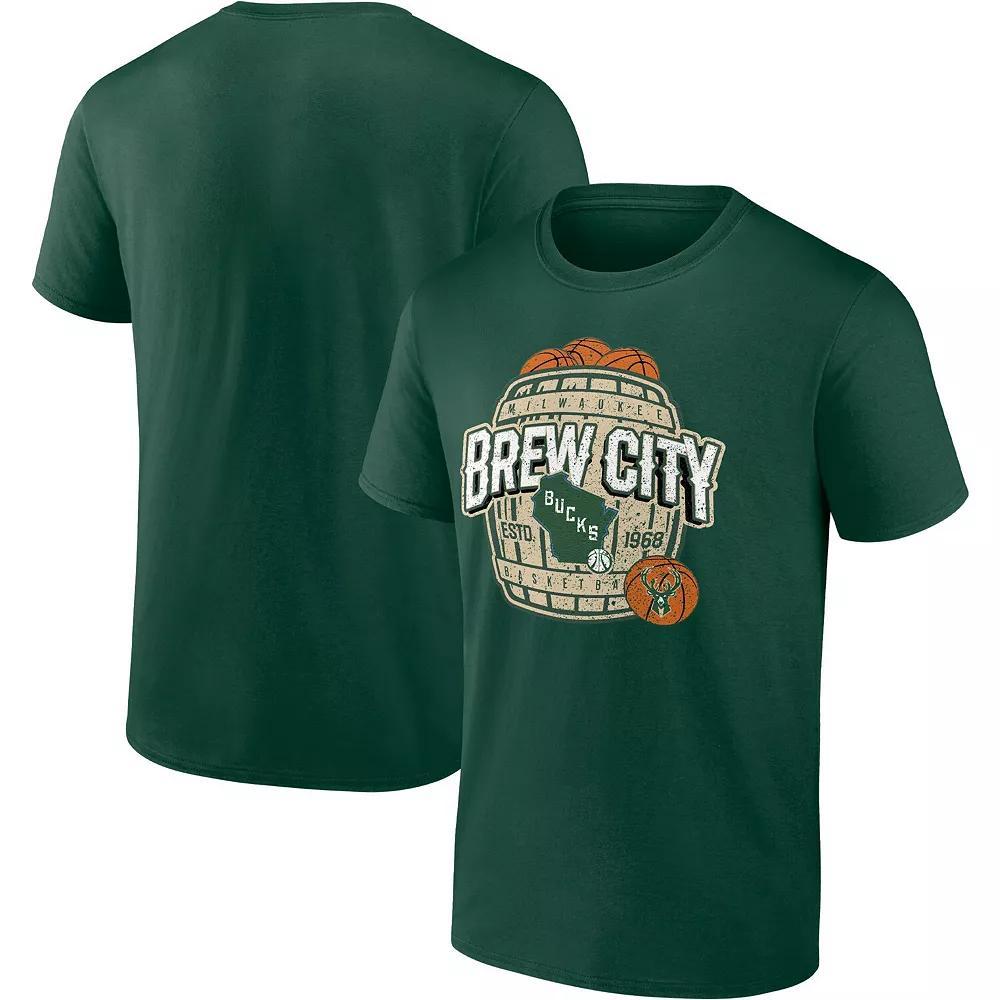 Men's Fanatics Branded Hunter Green Milwaukee Bucks Brew City Hometown Collection T-Shirt, Size: Medium, Team Product Image
