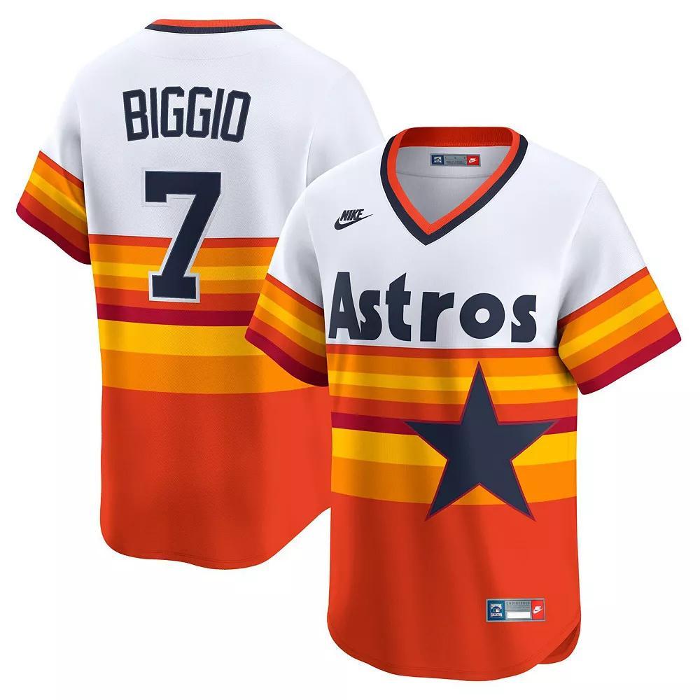 Men's Nike Craig Biggio White Houston Astros Throwback Cooperstown Collection Limited Player Jersey, Size: XL Product Image