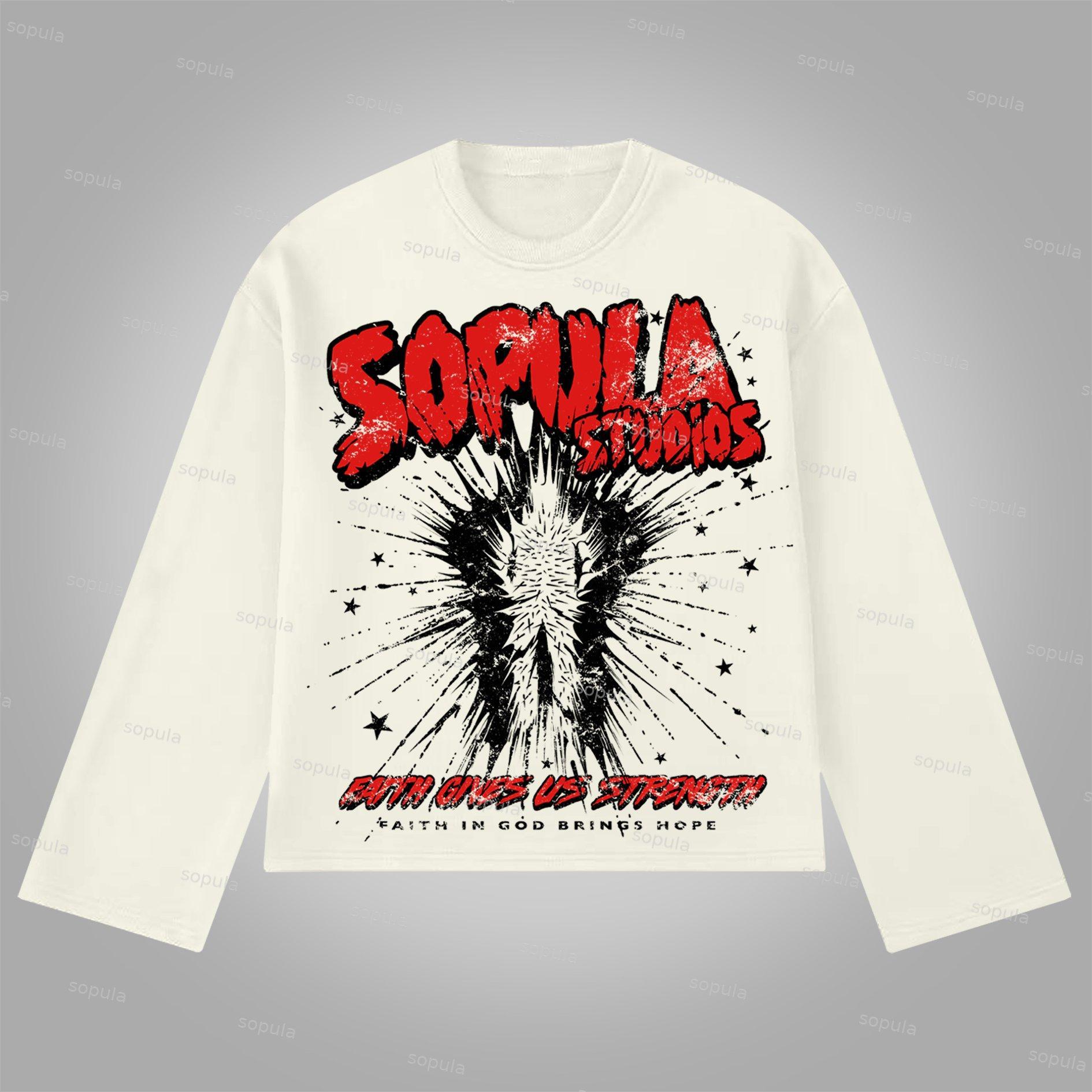 Sopula Rebirth - Vintage Old Graphic Cotton Long Sleeve T-Shirt Product Image