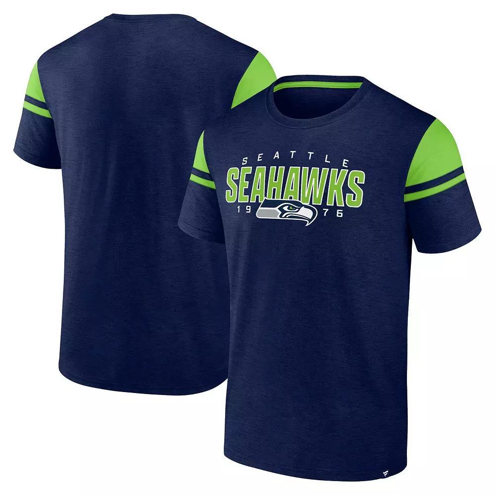 Men's Fanatics College Navy Seattle Seahawks Old School Play Slub T-Shirt, Size: XL, Team Product Image
