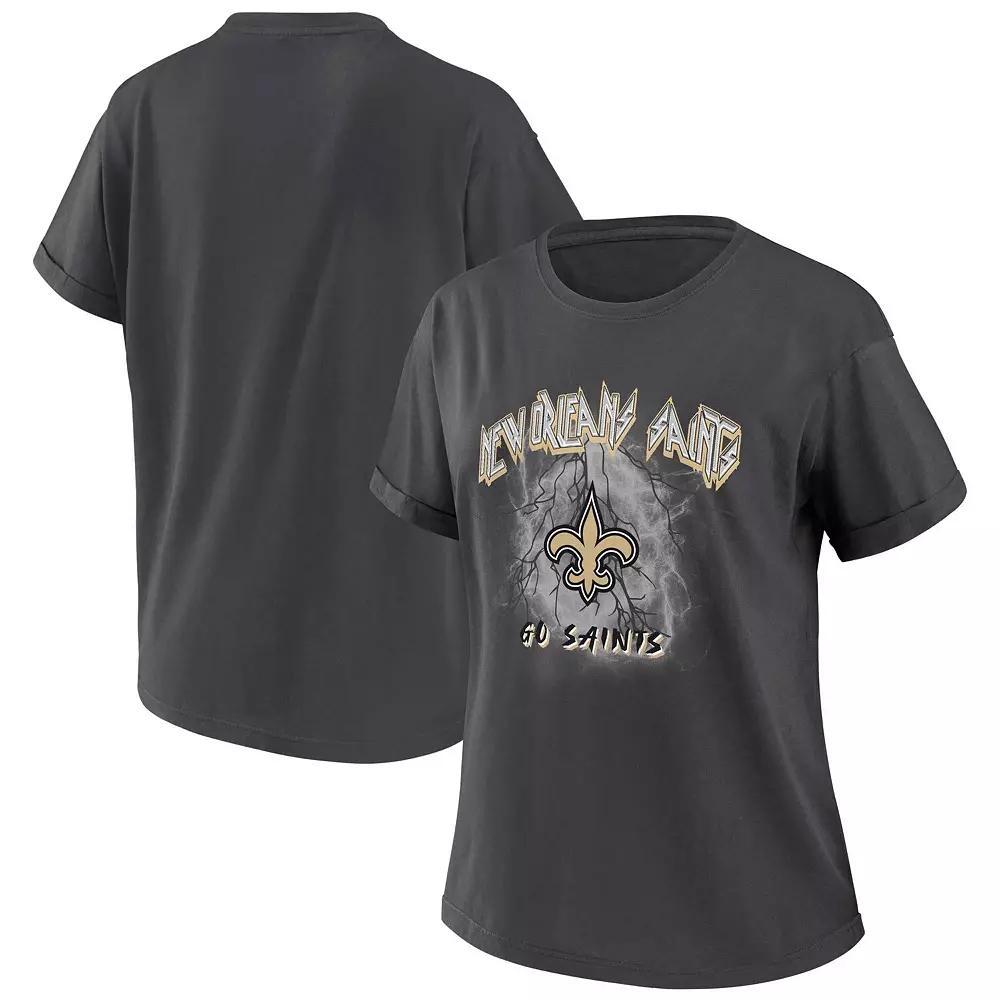 Women's WEAR by Erin Andrews Charcoal Indianapolis Colts Boyfriend T-Shirt, Size: Small Product Image