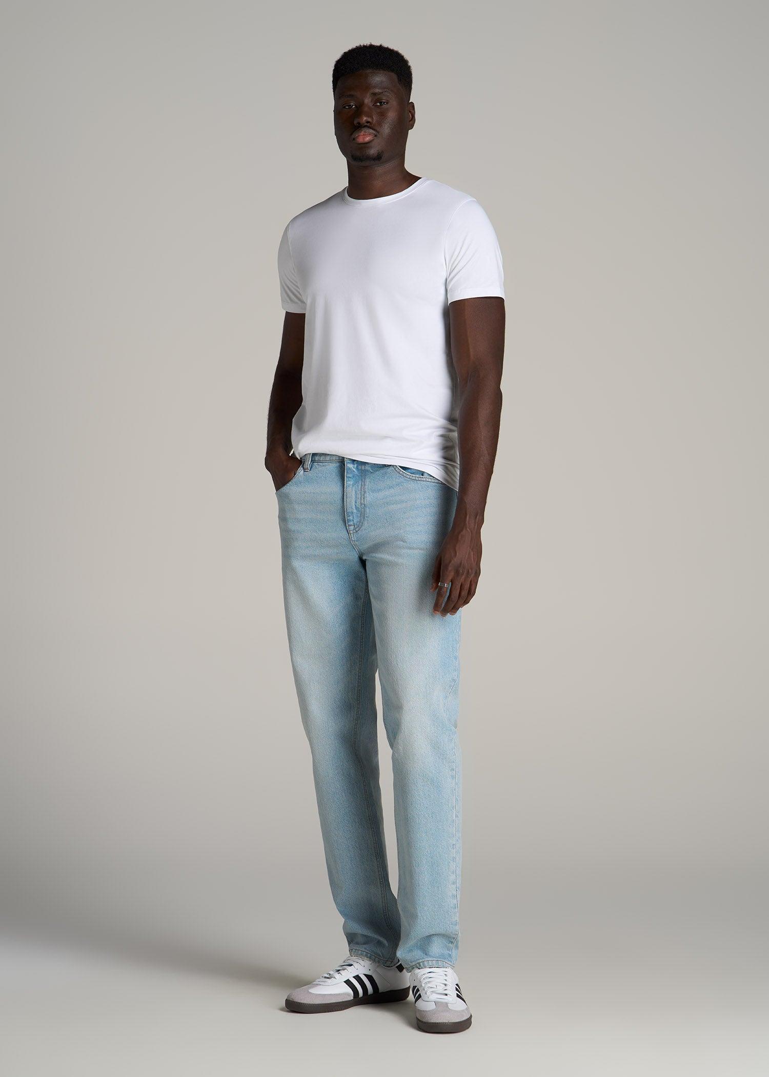 The Essential MODERN-FIT Crewneck Tee for Tall Men in Skyline Grey Product Image