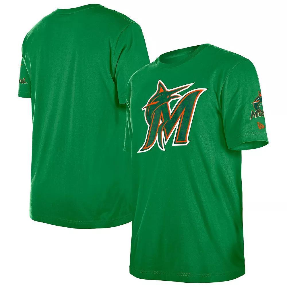 Men's New Era  Kelly Green Miami Marlins St. Patrick's Day Shamrock Fill T-Shirt, Size: 3XL Product Image