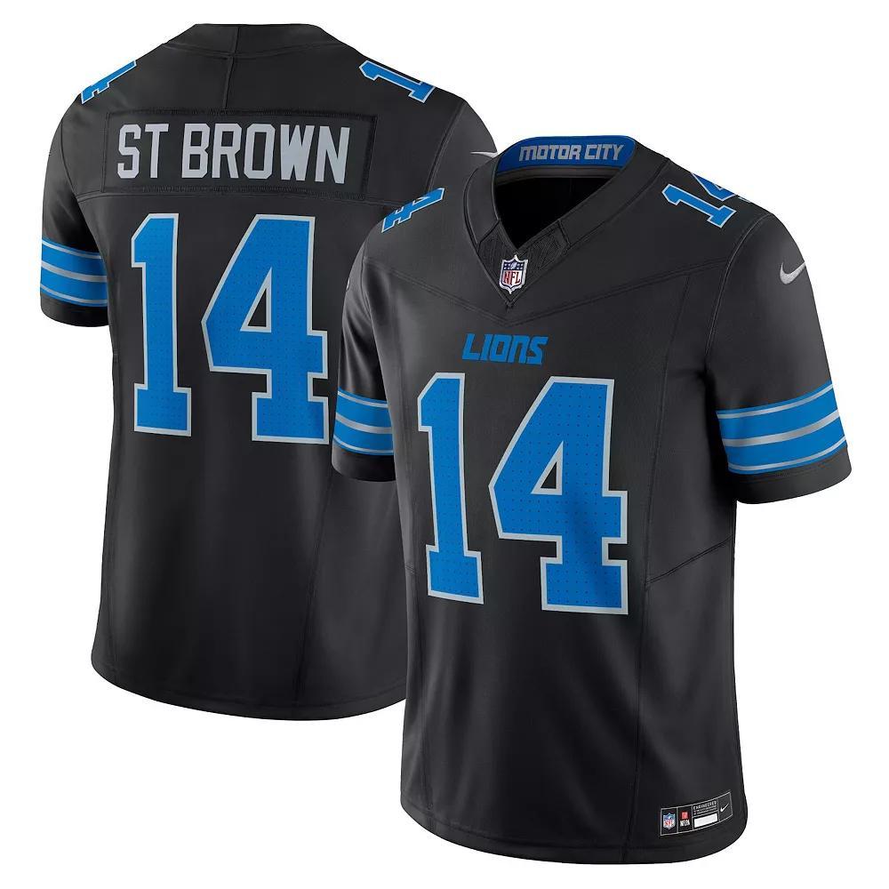 Men's Nike Amon-Ra St. Brown Black Detroit Lions 2nd Alternate Vapor F.U.S.E. Limited Jersey, Size: Medium Product Image