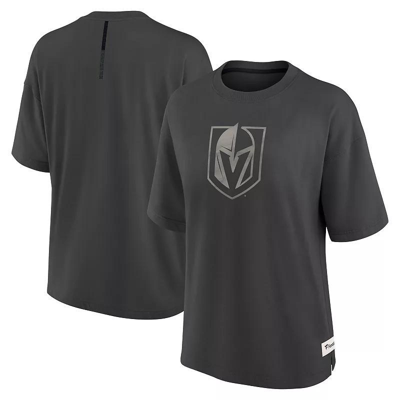 Women's Fanatics Charcoal Vegas Golden Knights Oversized Elements Raw Edge Future Ground T-Shirt, Size: Medium, Lvk Charco Product Image