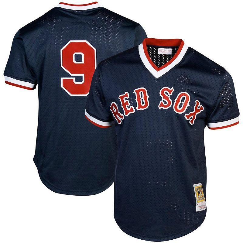 Men's Mitchell & Ness Ted Williams Navy Boston Red Sox Cooperstown Collection Big & Tall Mesh Batting Practice Jersey, Size: 6XB, Blue Product Image