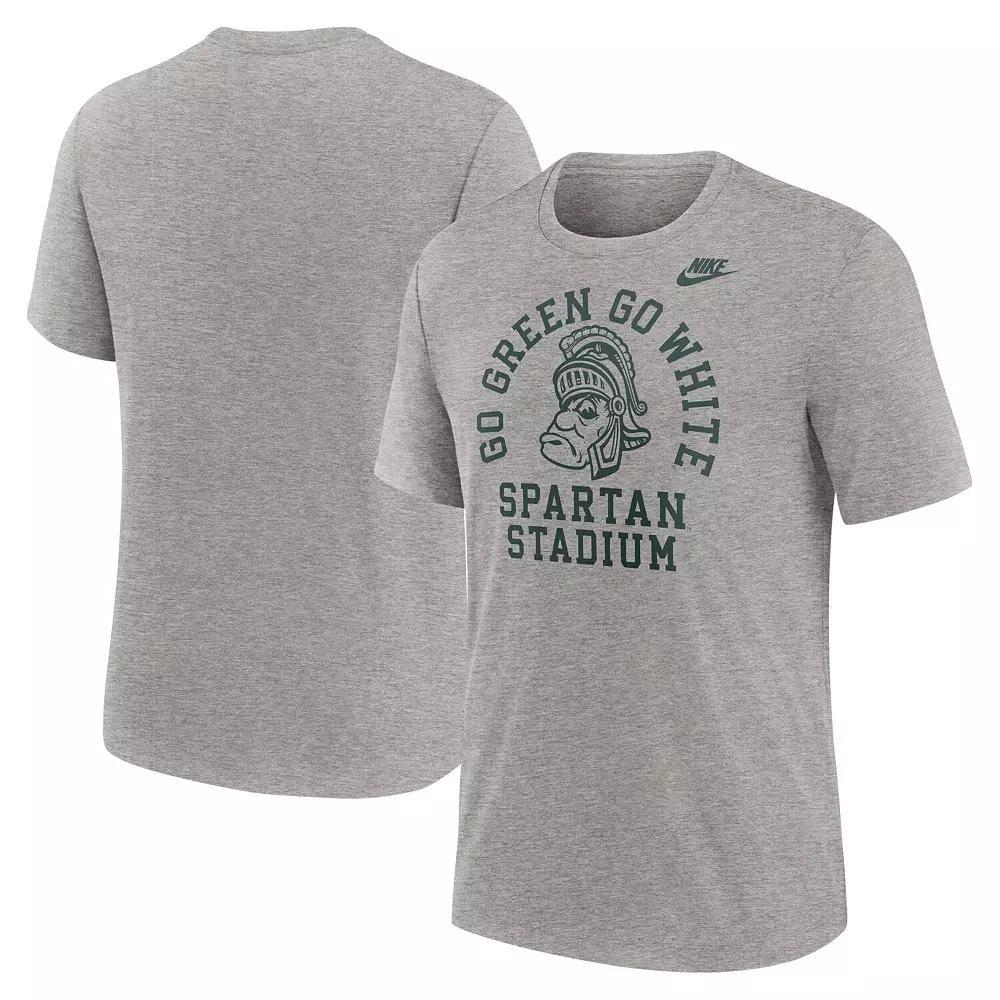 Men's Nike Heather Gray Michigan State Spartans Legacy Local Tri-Blend T-Shirt, Size: 3XL, Grey Product Image