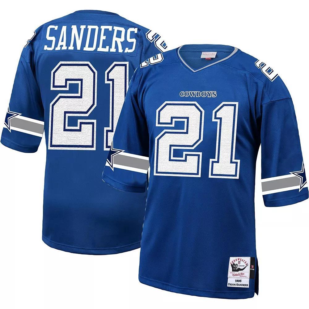 Men's Mitchell & Ness Deion Sanders Royal Dallas Cowboys 1996 Authentic Retired Player Jersey, Size: 52, Blue Product Image