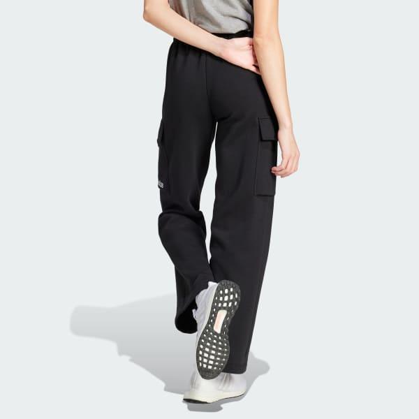 adidas Essentials Linear Fleece Cargo Pants Olive Strata XS Womens Product Image