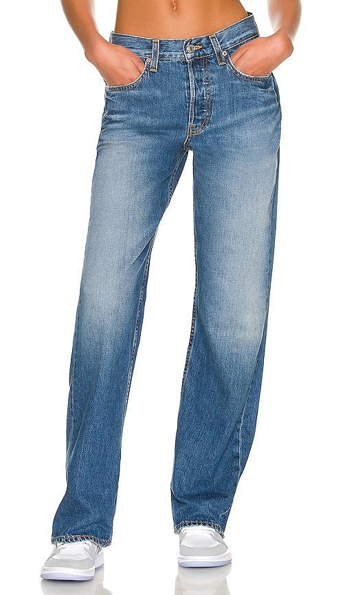 GRLFRND Bella Low Rise Boyfriend in Blue. Size 26, 27, 28, 29, 32. Product Image