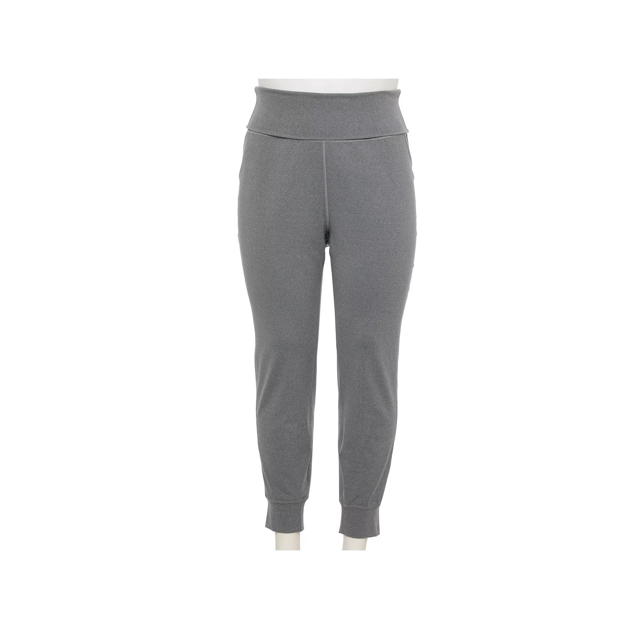 Plus Size Tek Gear® Essential Soft Foldover Jogger Pants, Women's, Size: 1XL, Grey Product Image