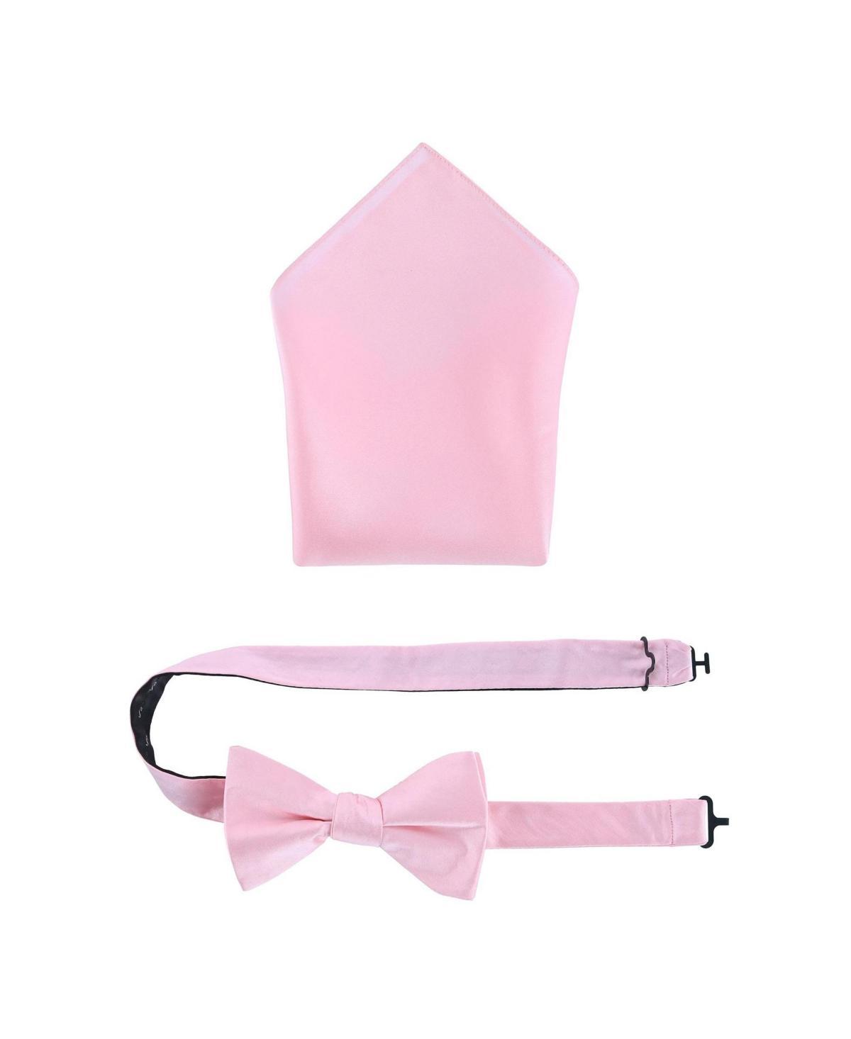 Trafalgar Mens Sutton Solid Color Silk Bowtie and Pocket Square Combo Product Image