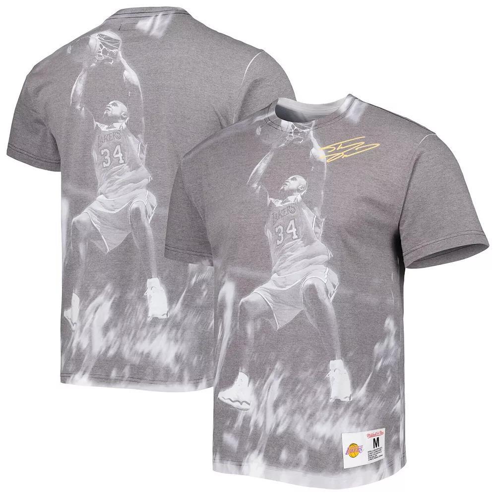 Men's Mitchell & Ness Shaquille O'Neal Gray Los Angeles Lakers Above The Rim Sublimated T-Shirt, Size: Small, Grey Product Image