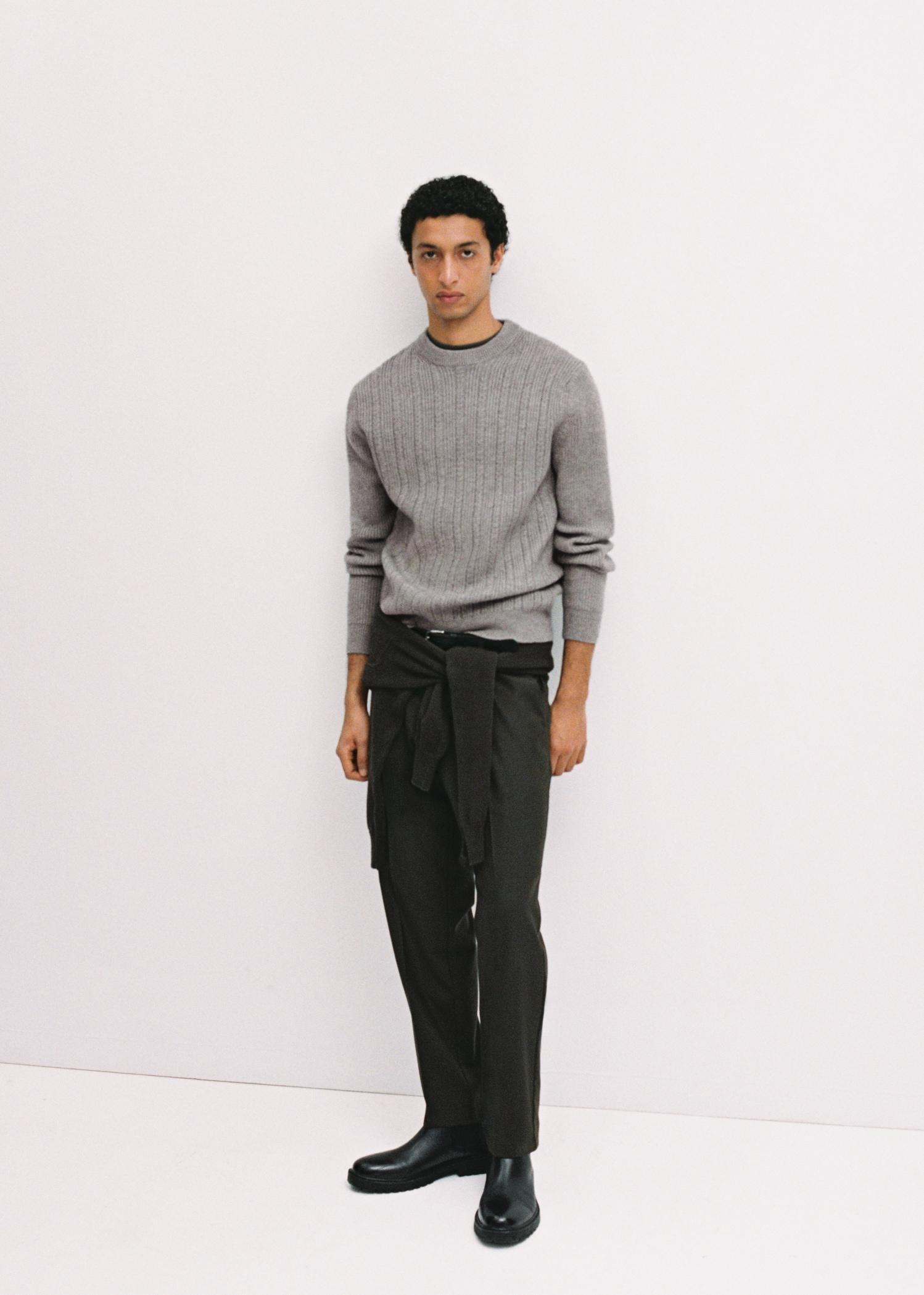 Combined knitted sweater - Men | MANGO USA Product Image