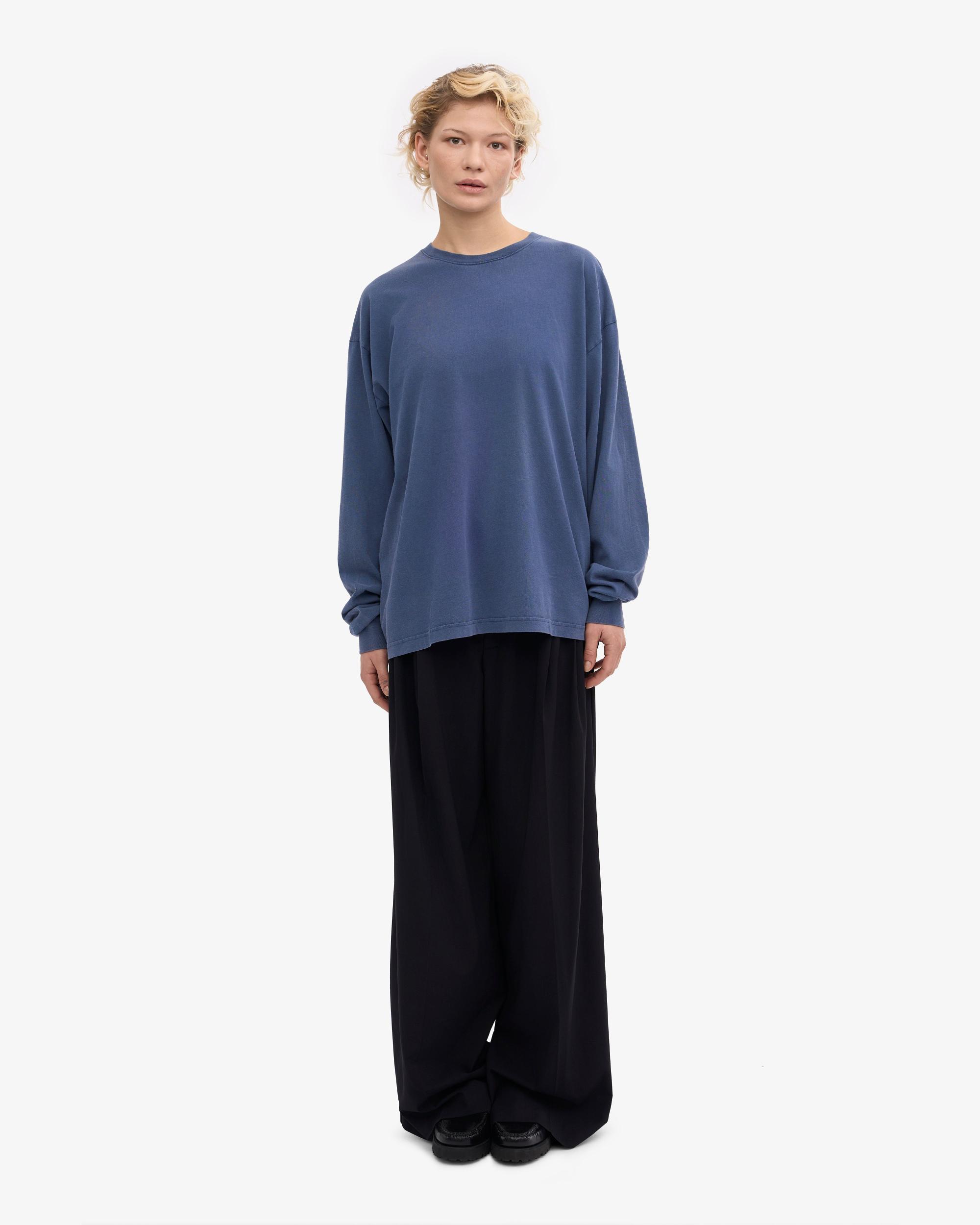 Oversized Organic LS T-Shirt - Neptune Blue Product Image