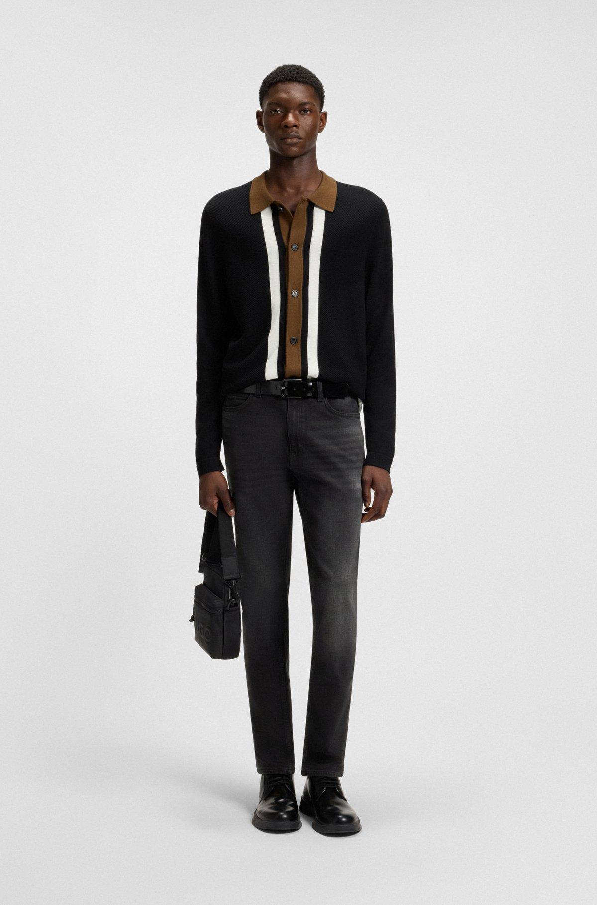 HUGO - Extra-slim-fit black jeans in stretch denim - Black Product Image