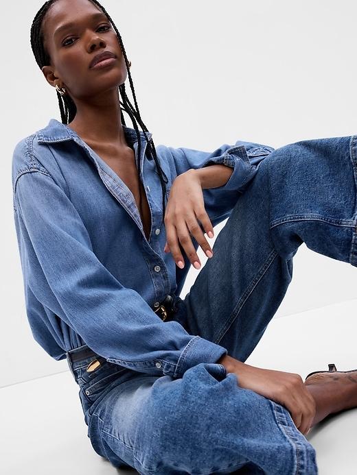 High Rise Stride Wide-Leg Ankle Jeans Product Image