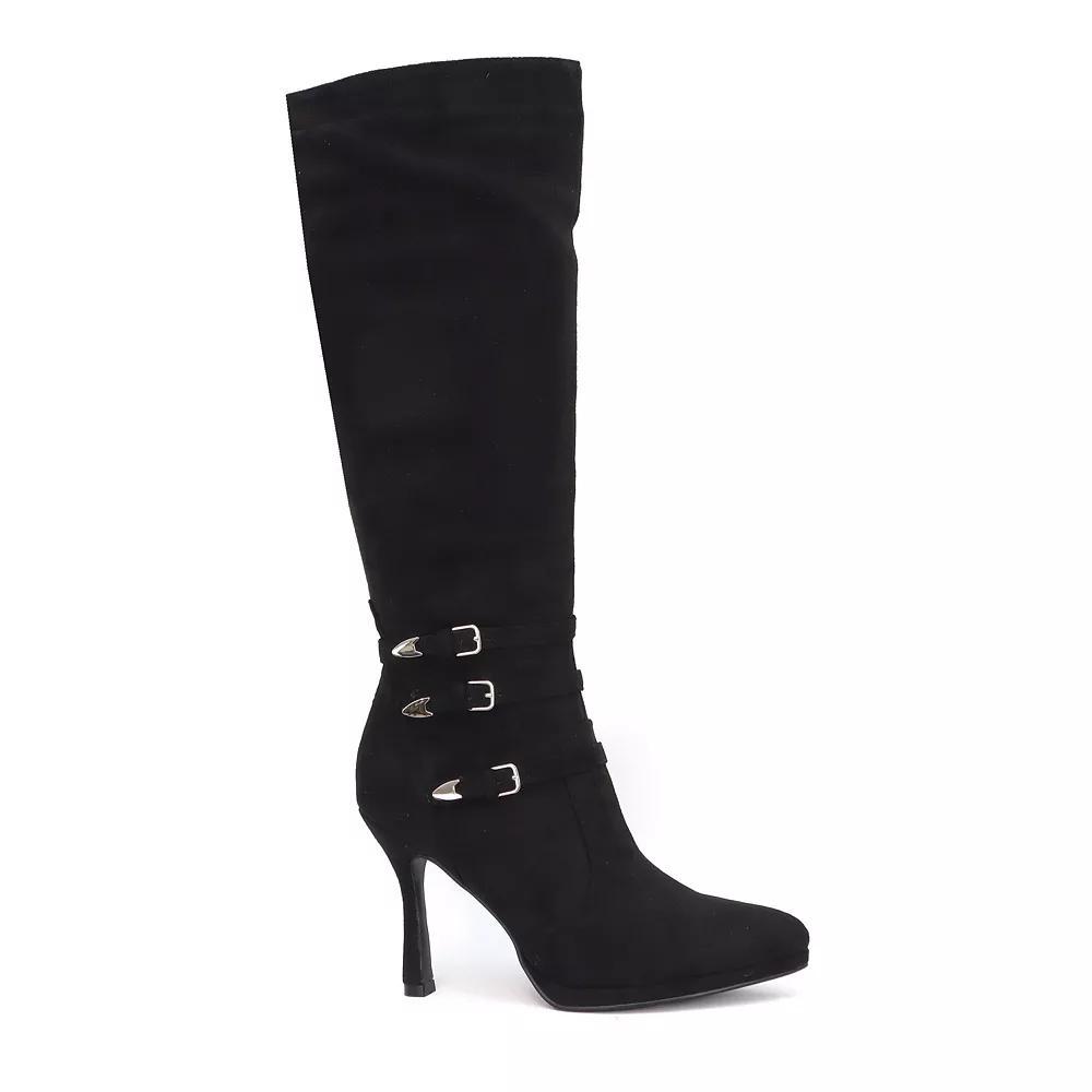 Yoki Khelani-21 Women's High Boots with 3 Straps, Size: 10, Black Product Image