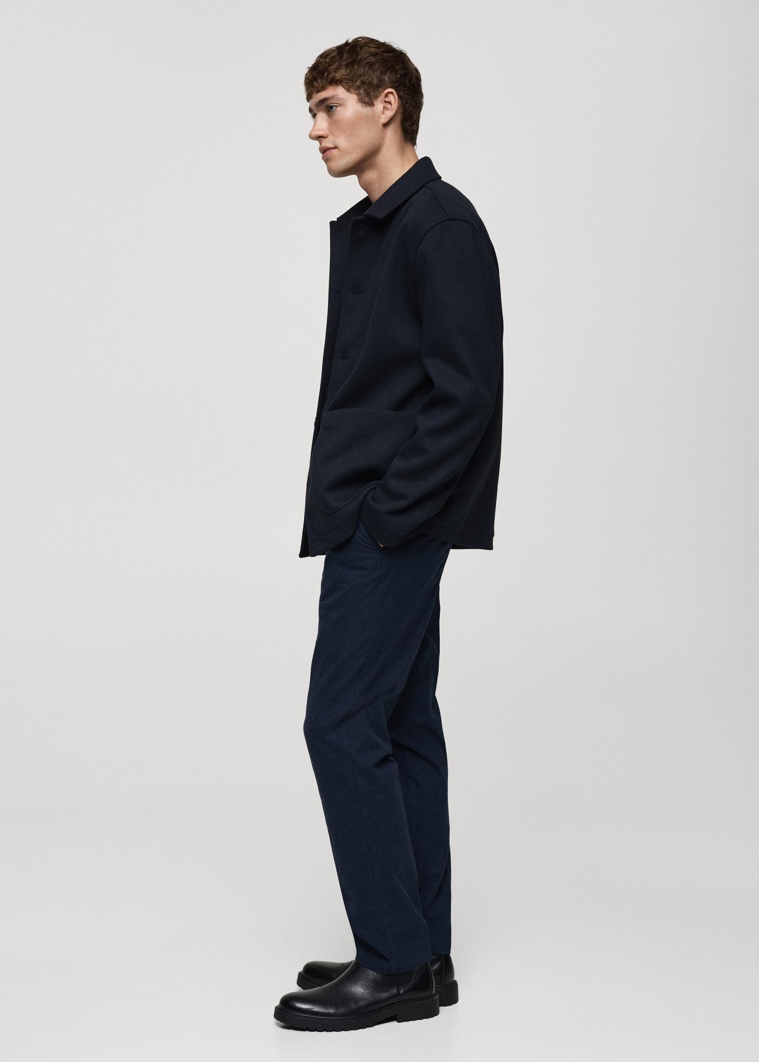 Micro-houndstooth flannel pants - Men | MANGO USA Product Image