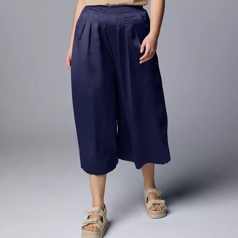Women's Simply Vera Vera Wang Silky Pleated Culotte Pants, Size: XS, Baked Clay Product Image