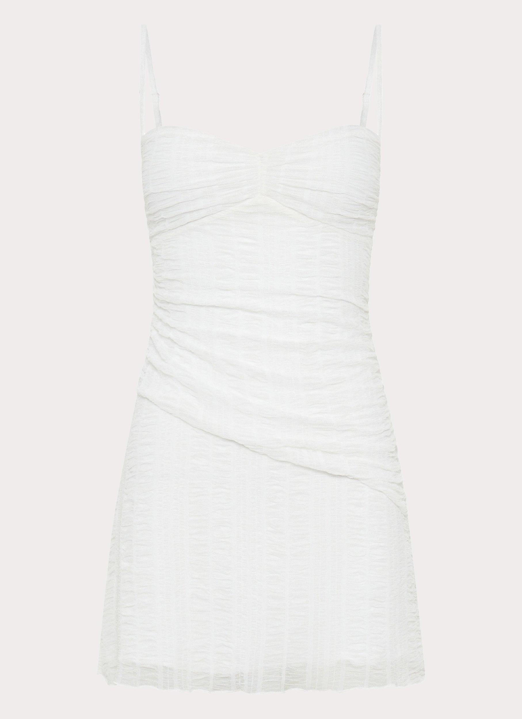 Arden Mesh Mini Dress - White Product Image