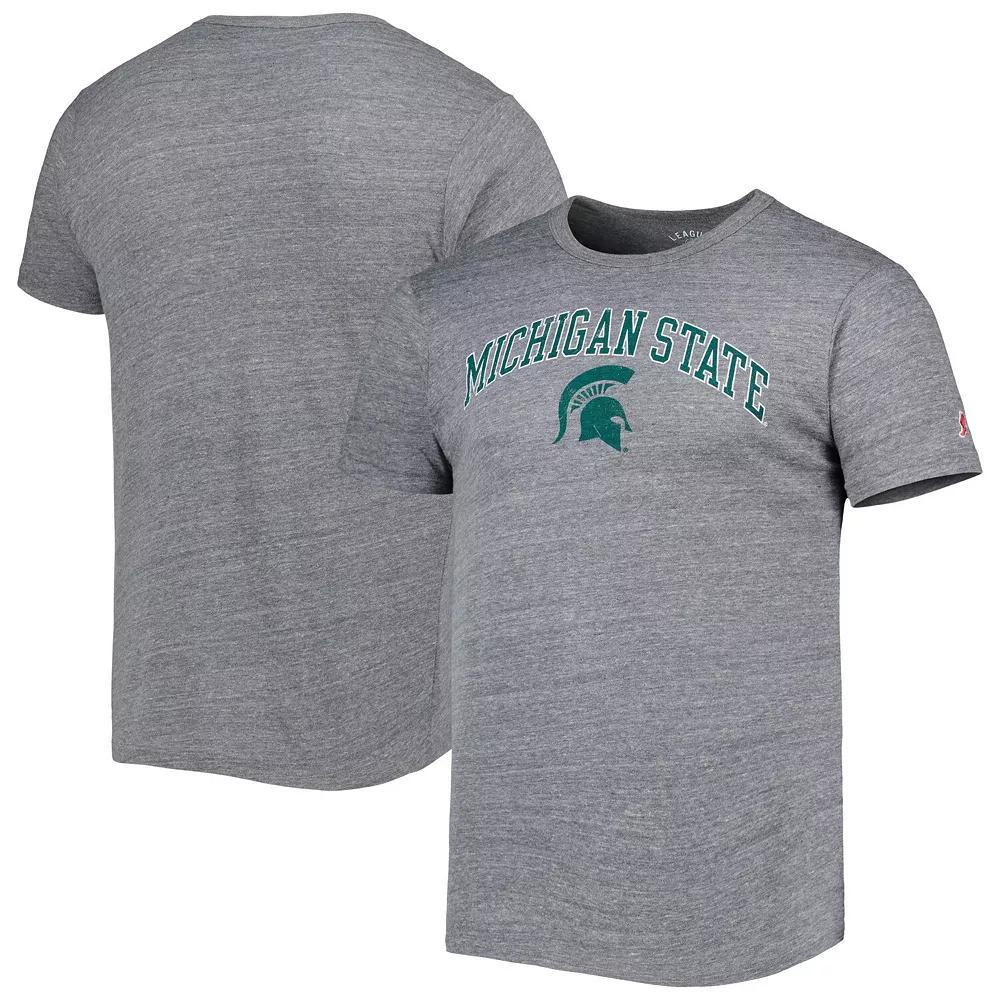 Men's League Collegiate Wear Heather Gray Michigan State Spartans 1965 Arch Victory Falls Tri-Blend T-Shirt, Size: XL, Grey Product Image