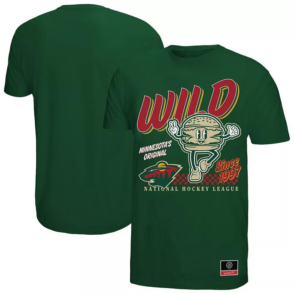 Men's Mitchell & Ness Green Minnesota Wild Local Food T-Shirt, Size: Small Product Image