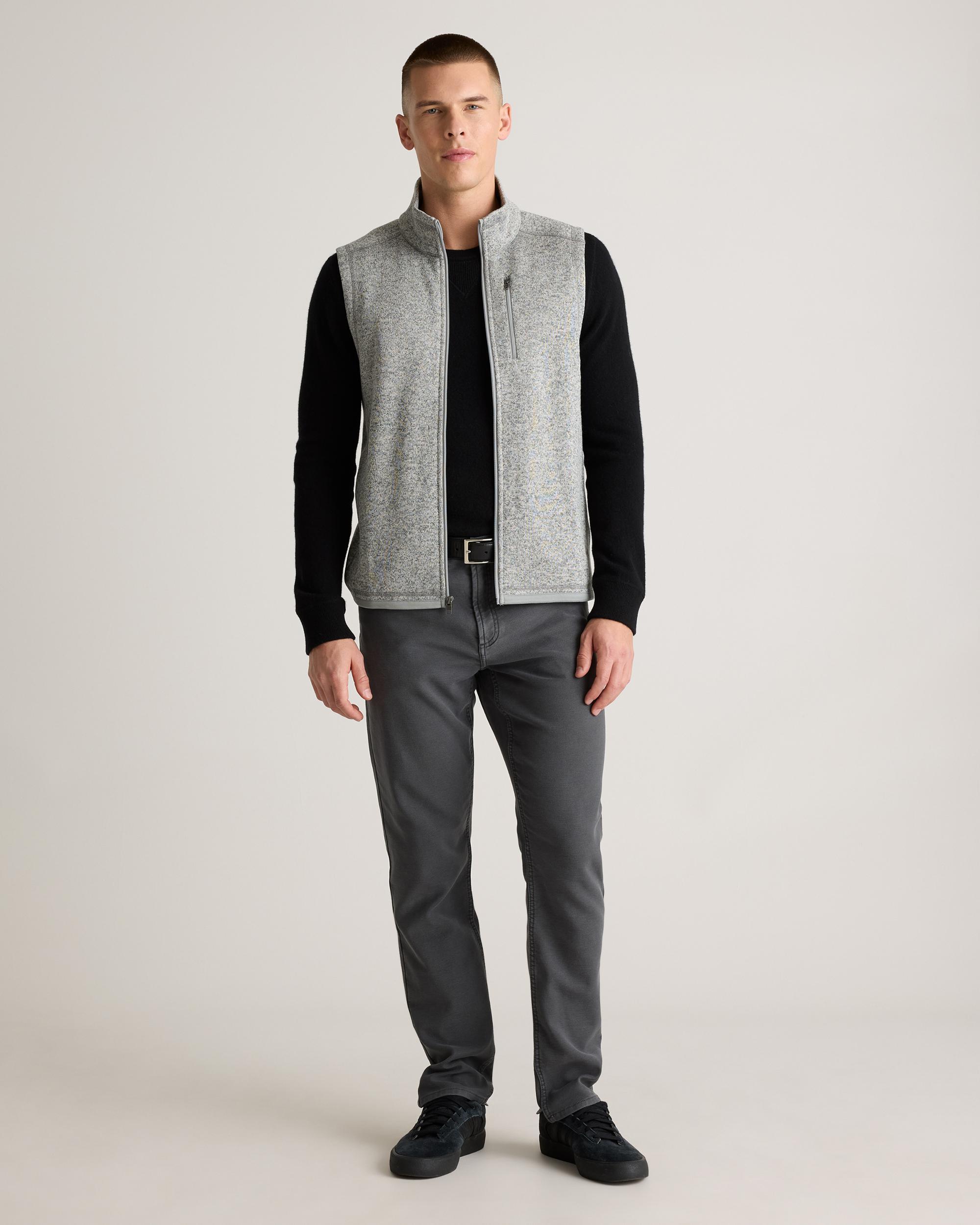 Quince | Men's Sweater-Knit Fleece Full-Zip Vest Size XL, Recycled Polyester Product Image