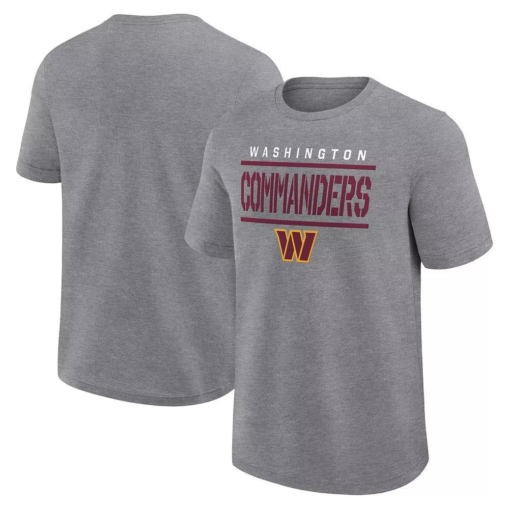 Men's Fanatics Heather Gray Washington Commanders Big & Tall Top Notch T-Shirt, Size: 3XLT, Wft Grey Product Image