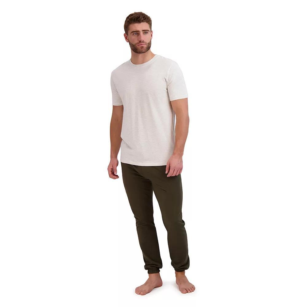 Big & Tall Hanes® Cotton Modal French Terry Pajama Set, Men's, Size: XXL, Oatmeal Grey Forest Product Image