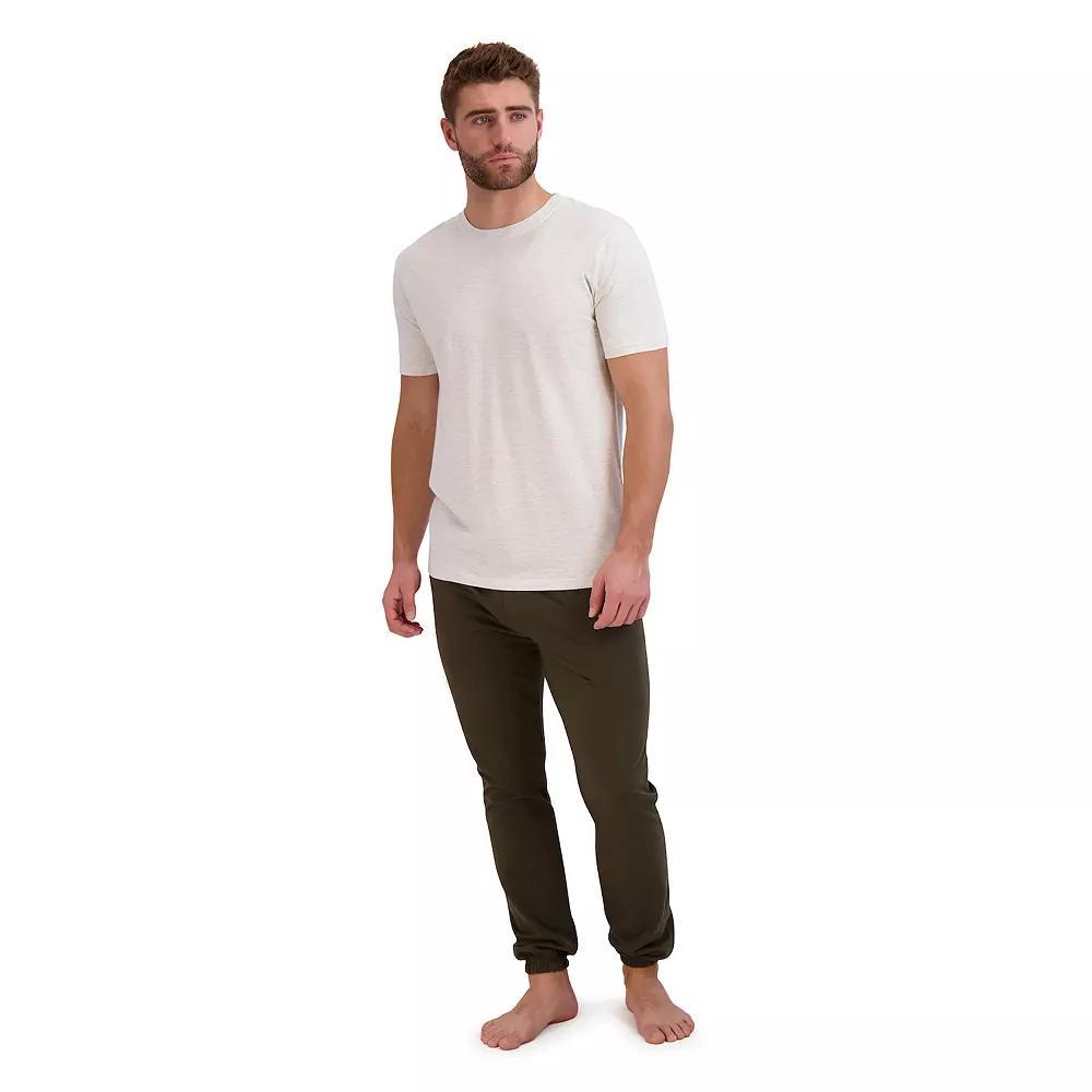 Big & Tall Hanes® Cotton Modal French Terry Pajama Set, Men's, Size: XXL, Oatmeal Grey Forest Product Image